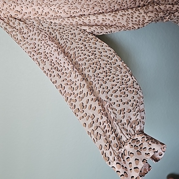 Express Mobwife Romantic animal print chiffon long sleeve short romper XL - Picture 6 of 15